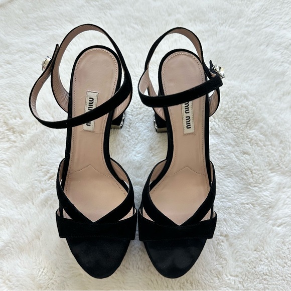 Miu Miu women platform suede sandals size 38 EU Authentic - Picture 4 of 10